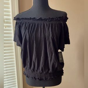 INC Women’s Top in Black Cotton. NWT